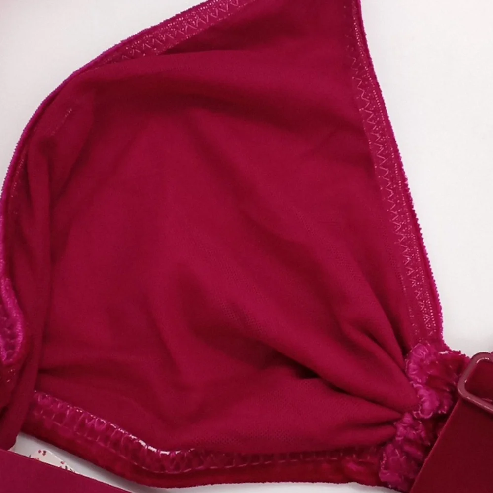 Free People Rhiannon Crushed Velvet Soft Bralette Fuschia Pink XS